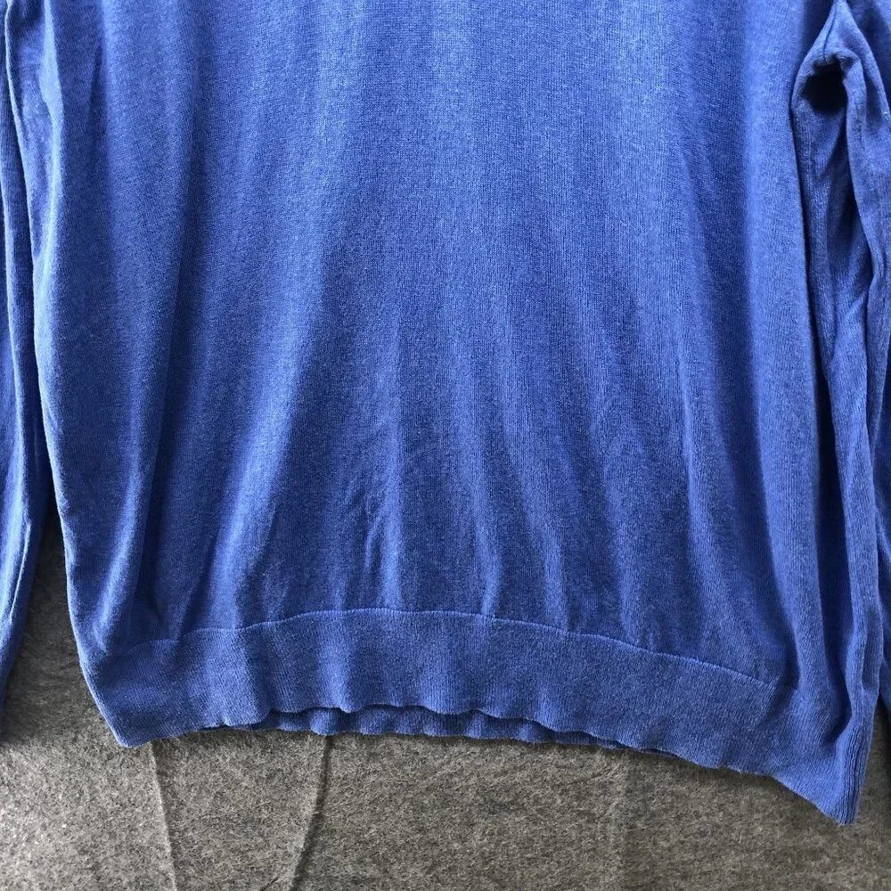 Banana Republic Luxury Blend Sweater Mens XL‎ Silk Cashmere Cotton Blue V-Neck